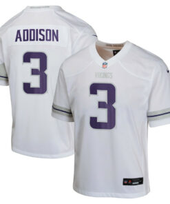 Jordan Addison 3 Minnesota Vikings Alternate Game YOUTH Jersey - White JS9151 nicesnker