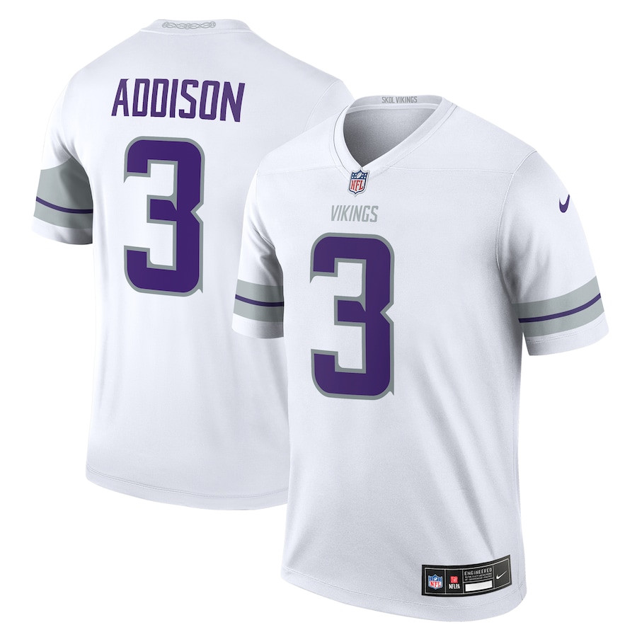 Jordan Addison 3 Minnesota Vikings Alternate Legend Player Men Jersey - White JS3461 nicesnker