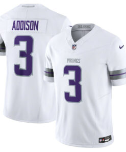 Jordan Addison 3 Minnesota Vikings Alternate Vapor F.U.S.E. Limited Men Jersey - White JS7581 nicesnker