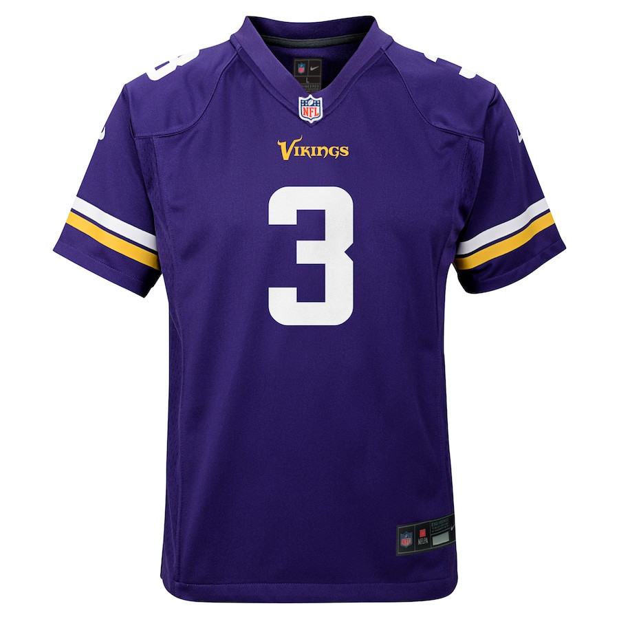 Jordan Addison 3 Minnesota Vikings Team Player Game YOUTH Jersey - Purple JS3814 nicesnker - Image 2