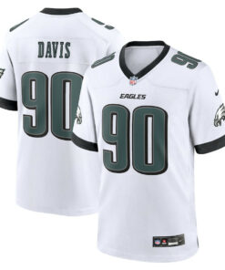 Jordan Davis 90 Philadelphia Eagles White Game Men Jersey - White JS8528 nicesnker