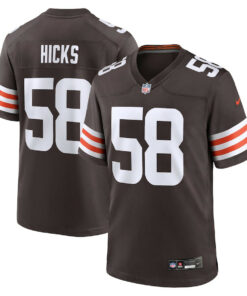Jordan Hicks 58 Cleveland Browns Game Men Jersey - Brown JS8452 nicesnker