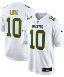Jordan Love 10 Green Bay Packers Fashion Game Men Jersey - White JS8400 nicesnker