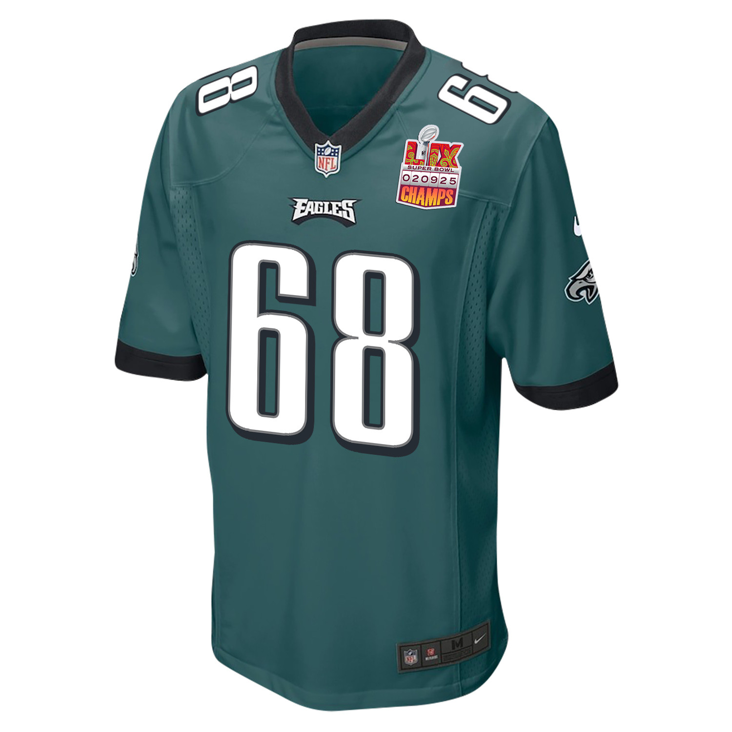 Jordan Mailata 68 Philadelphia Eagles Super Bowl LIX Champions Patch Game Men Jersey - Midnight Green JS5241 nicesnker - Image 3