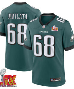 Jordan Mailata #68 Philadelphia Eagles Super Bowl LIX Jersey - Men's - Midnight Green JS3080 nicesnker