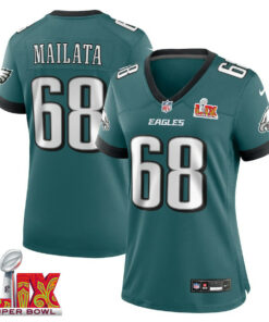 Jordan Mailata #68 Philadelphia Eagles Super Bowl LIX Women's Jersey - Midnight Green JS6837 nicesnker