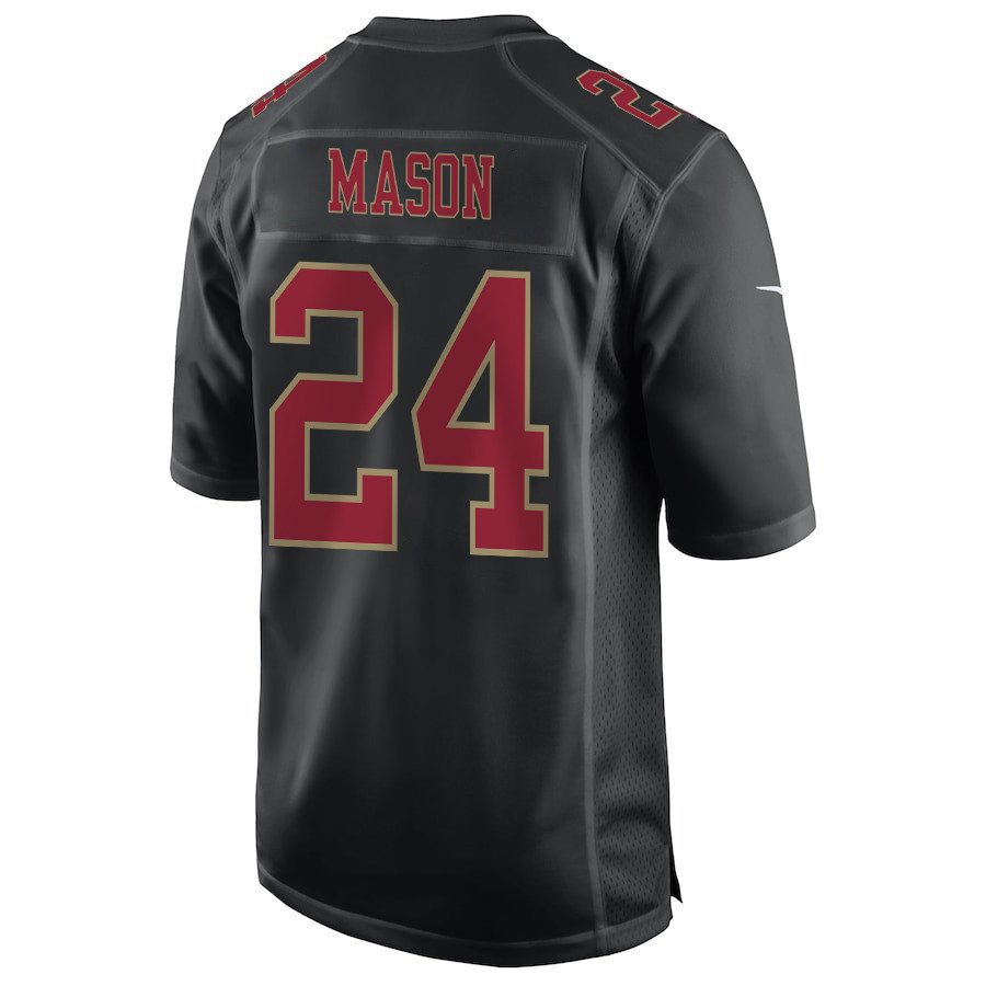 Jordan Mason 24 San Francisco 49ers Super Bowl LVIII Patch Fashion Game Men Jersey - Carbon Black JS8169 nicesnker - Image 3