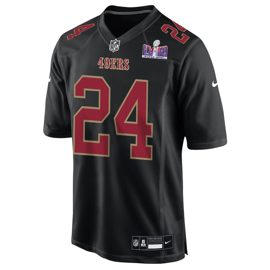 Jordan Mason 24 San Francisco 49ers Super Bowl LVIII Patch Fashion Game Men Jersey - Carbon Black JS8169 nicesnker - Image 2