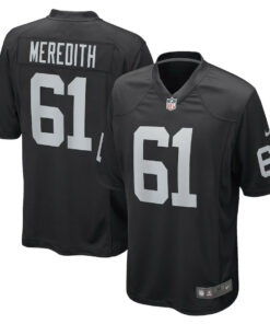 Jordan Meredith 61 Las Vegas Raiders Team Game Men Jersey - Black JS7193 nicesnker