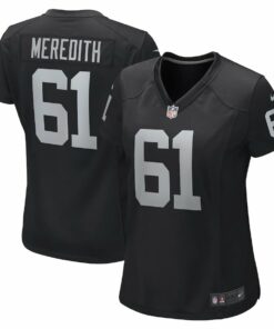 Jordan Meredith 61 Las Vegas Raiders Women's Team Game Jersey - Black JS7414 nicesnker