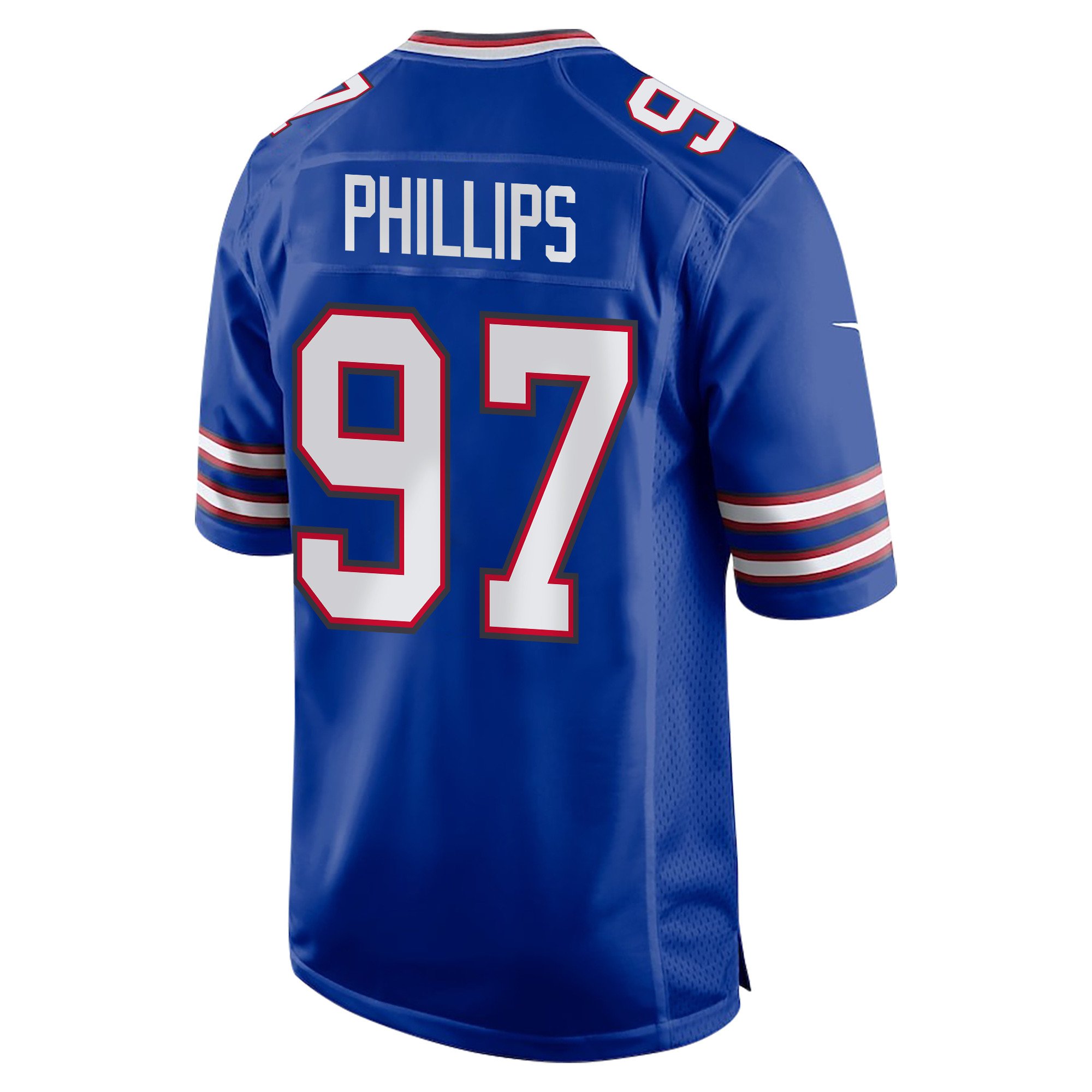 Jordan Phillips 97 Buffalo Bills Super Bowl LIX Champions Patch 'New Orleans - Where Legends Are Made' EMBROIDERED Game Men Jersey - Royal JS2766 nicesnker - Image 2