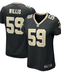 Jordan Willis 59 New Orleans Saints Game Women Jersey - Black JS9020 nicesnker