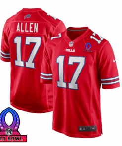 Josh Allen 17 Buffalo Bills 2025 Pro Bowl Patch Alternate Game Men Jersey - Red JS6623 nicesnker