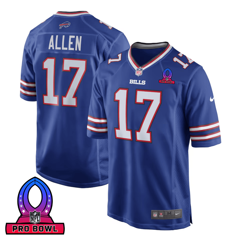 Josh Allen 17 Buffalo Bills 2025 Pro Bowl Patch Game Men Jersey - Royal JS4267 nicesnker