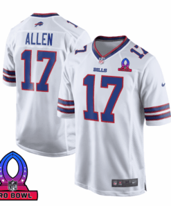 Josh Allen 17 Buffalo Bills 2025 Pro Bowl Patch Game Men Jersey - White JS2884 nicesnker