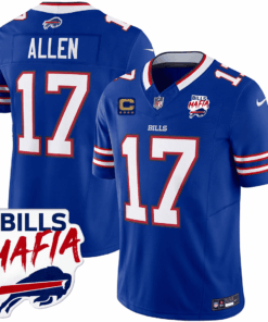 Josh Allen 17 Buffalo Bills Bills Mafia Patch Game Men Jersey - Royal JS7529 nicesnker