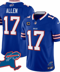 Josh Allen 17 Buffalo Bills New York Patch Game Men Jersey - Royal JS8195 nicesnker
