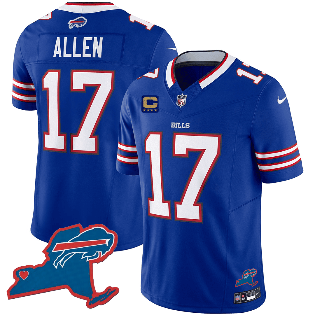 Josh Allen 17 Buffalo Bills New York Patch Game Men Jersey - Royal JS8195 nicesnker