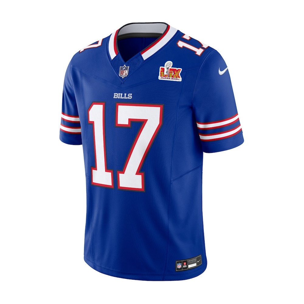 Josh Allen #17 Buffalo Bills Super Bowl LIX Jersey - Men's - Royal JS2923 nicesnker - Image 2