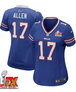 Josh Allen #17 Buffalo Bills Super Bowl LIX Women's Jersey - Royal JS4192 nicesnker