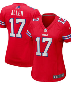 Josh Allen 17 Buffalo Bills Women Game Jersey - Red JS6969 nicesnker