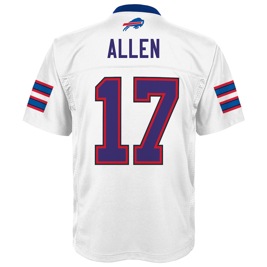 Josh Allen 17 Buffalo Bills YOUTH Jersey - White JS2220 nicesnker - Image 3