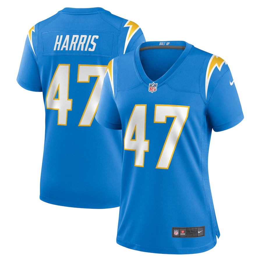 Josh Harris 47 Los Angeles Chargers Women Game Jersey - Powder Blue JS1246 nicesnker