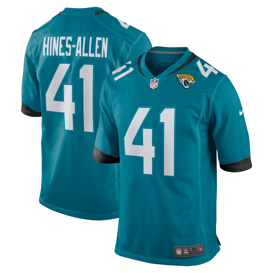 Josh Hines-Allen 41 Jacksonville Jaguars Player Game Men Jersey - Teal JS2310 nicesnker