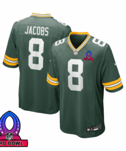 Josh Jacobs 8 Green Bay Packers 2025 Pro Bowl Patch Game Men Jersey - Green JS1818 nicesnker