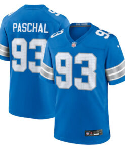 Josh Paschal 93 Detroit Lions Team Game Men Jersey - Blue JS9427 nicesnker