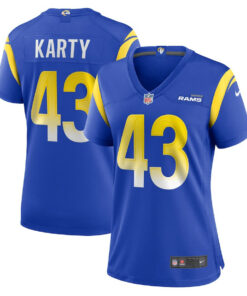 Joshua Karty 43 Los Angeles Rams Game Women Jersey - Royal JS1564 nicesnker
