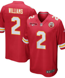 Joshua Williams 2 Kansas City Chiefs AFC Champions Patch Game Men Jersey - Red JS9875 nicesnker
