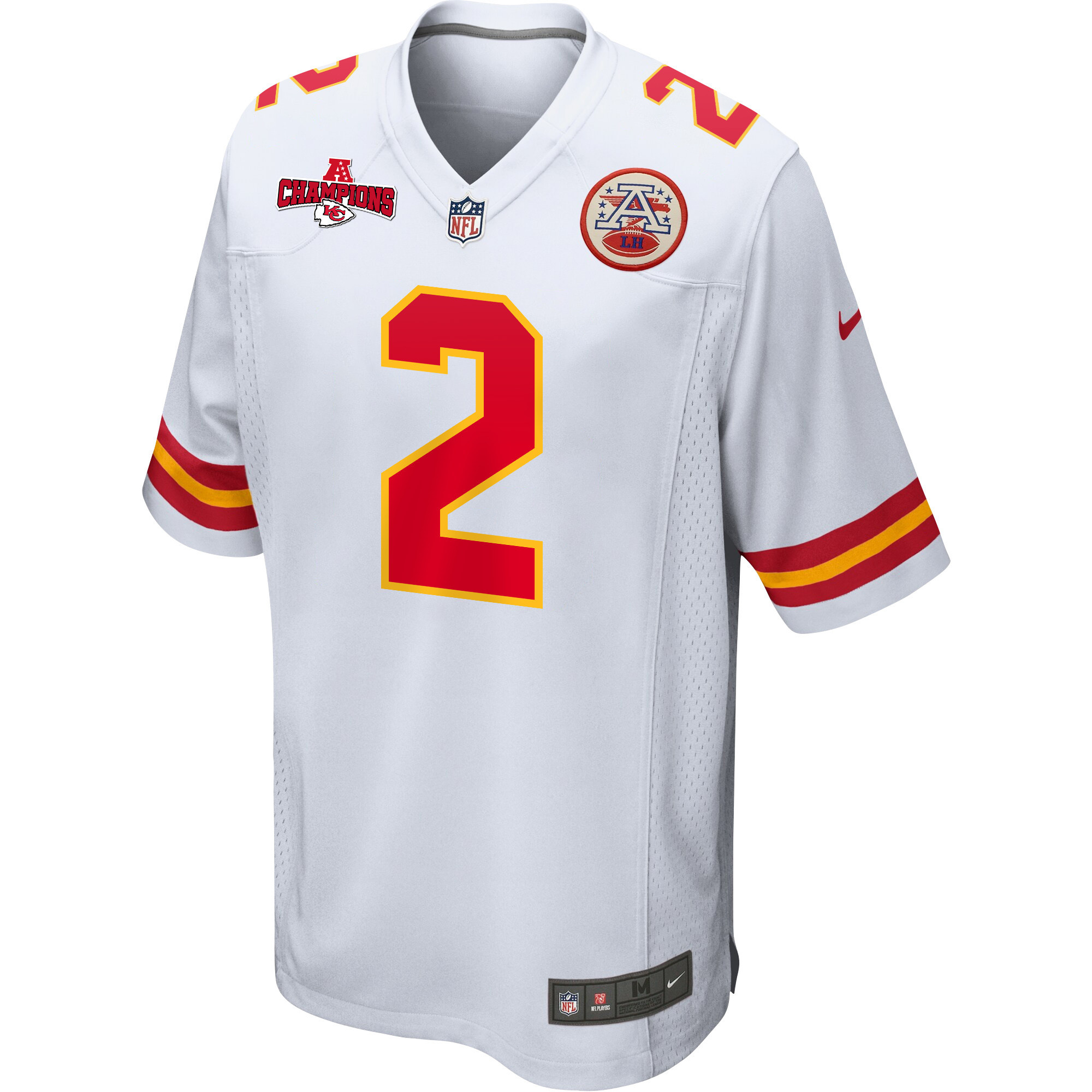 Joshua Williams 2 Kansas City Chiefs AFC Champions Patch Game Men Jersey - White JS6024 nicesnker - Image 2