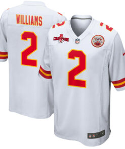 Joshua Williams 2 Kansas City Chiefs AFC Champions Patch Game Men Jersey - White JS6024 nicesnker
