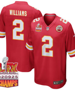 Joshua Williams 2 Kansas City Chiefs Super Bowl LIX Champions Patch Game Men Jersey - Red JS3454 nicesnker