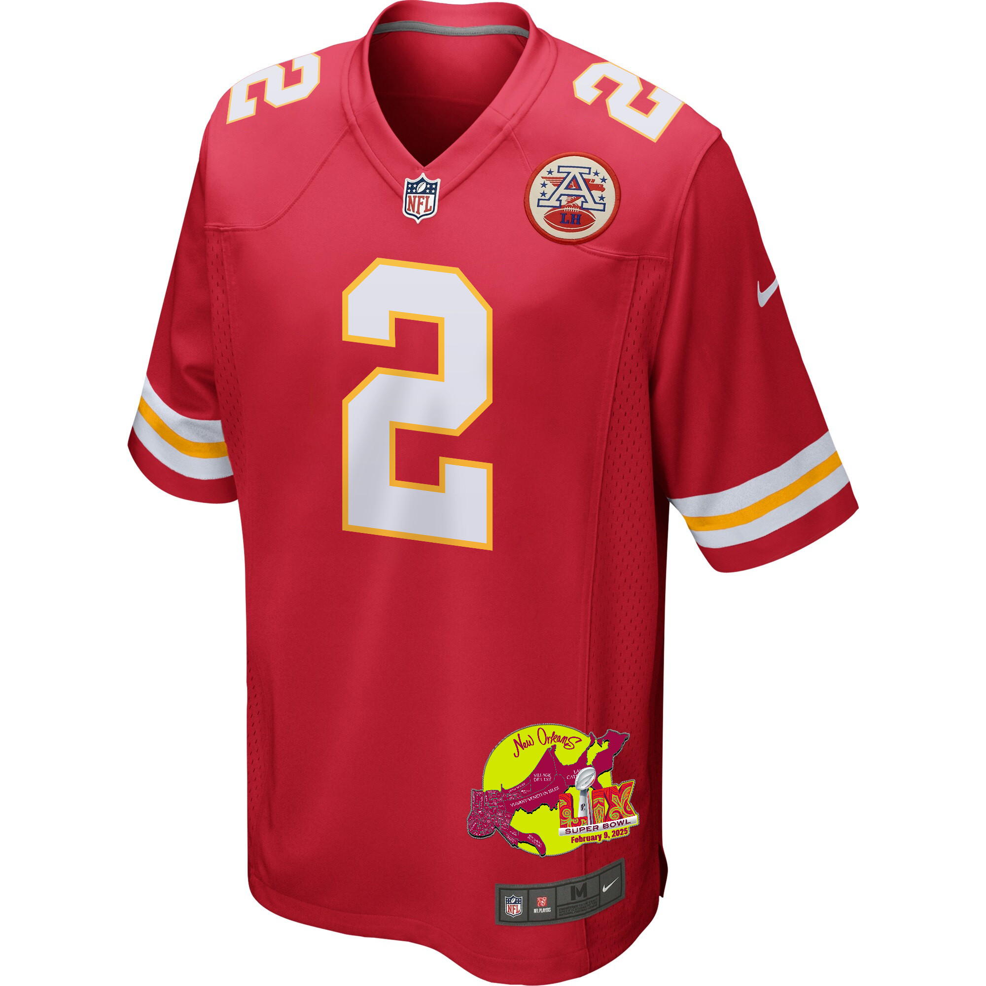 Joshua Williams 2 Kansas City Chiefs Super Bowl LIX New Orleans Patch Game Men Jersey - Red JS4427 nicesnker - Image 3