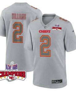 Joshua Williams 2 Kansas City Chiefs Super Bowl LVIII Champions 4 Stars Patch Atmosphere Fashion Game Men Jersey - Gray JS9694 nicesnker