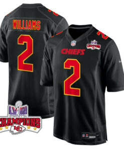 Joshua Williams 2 Kansas City Chiefs Super Bowl LVIII Champions 4 Stars Patch Fashion Game Men Jersey - Carbon Black JS2525 nicesnker