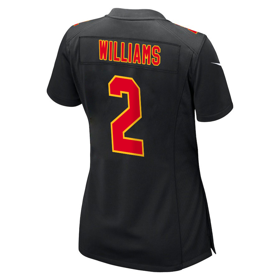 Joshua Williams 2 Kansas City Chiefs Super Bowl LVIII Champions 4 Stars Patch Fashion Game Women Jersey - Carbon Black JS1541 nicesnker - Image 3