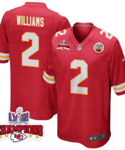 Joshua Williams 2 Kansas City Chiefs Super Bowl LVIII Champions 4 Stars Patch Game Men Jersey - Red JS9433 nicesnker