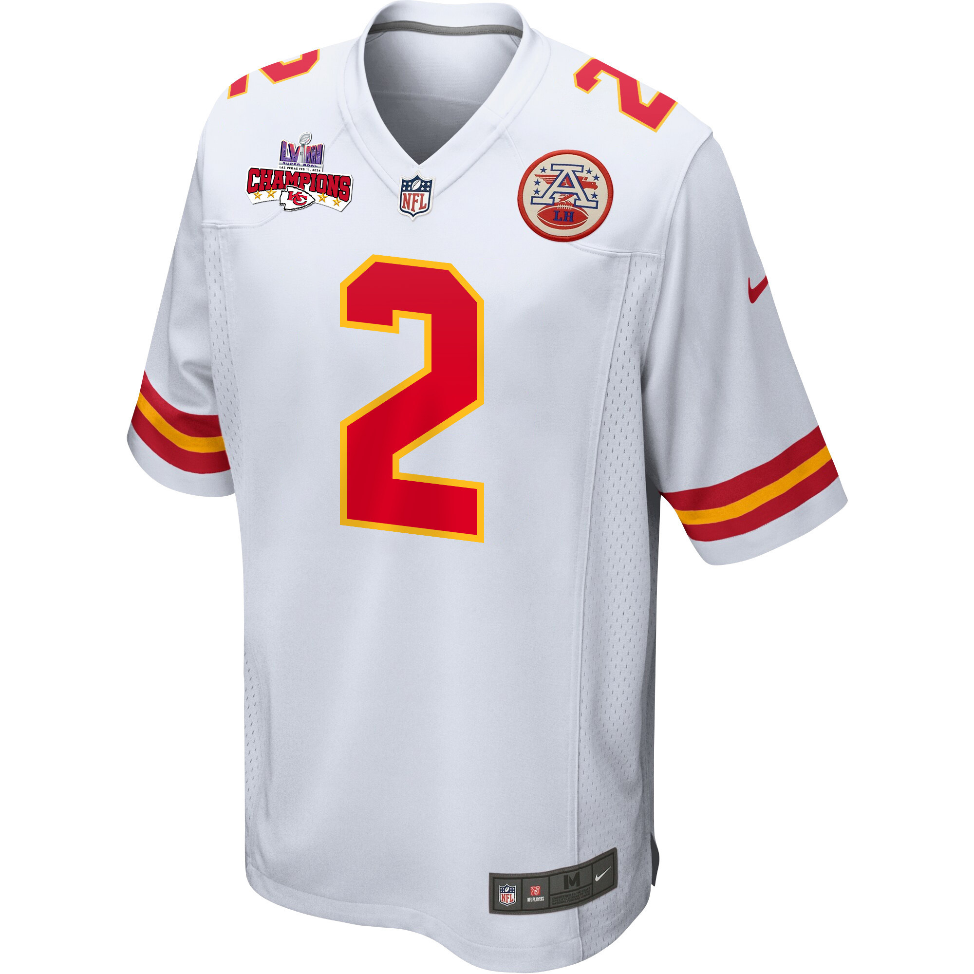 Joshua Williams 2 Kansas City Chiefs Super Bowl LVIII Champions 4 Stars Patch Game Men Jersey - White JS3133 nicesnker - Image 2