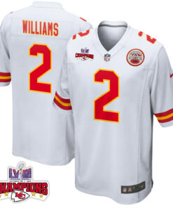 Joshua Williams 2 Kansas City Chiefs Super Bowl LVIII Champions 4 Stars Patch Game Men Jersey - White JS3133 nicesnker