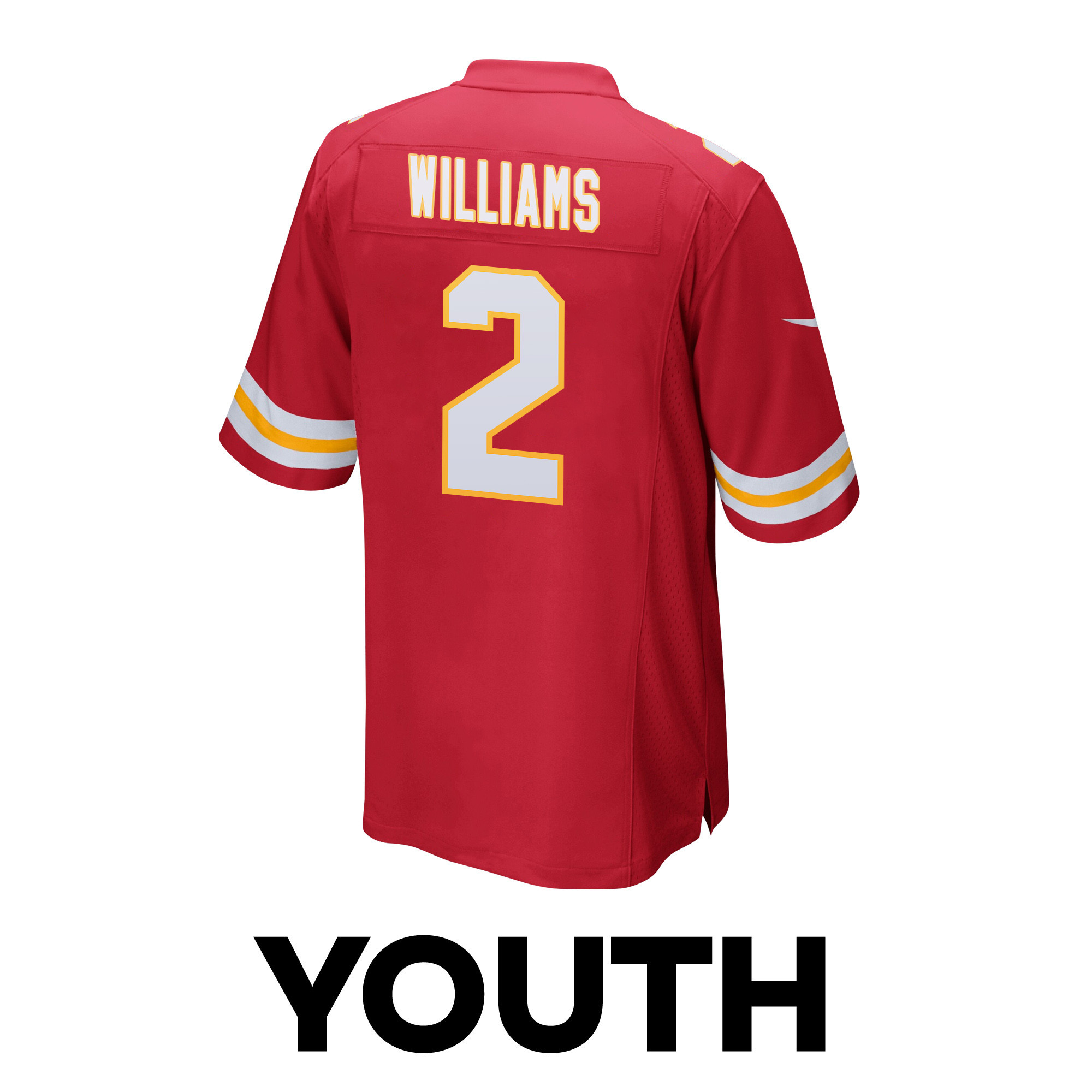 Joshua Williams 2 Kansas City Chiefs Super Bowl LVIII Champions 4 Stars Patch Game YOUTH Jersey - Red JS5281 nicesnker - Image 3