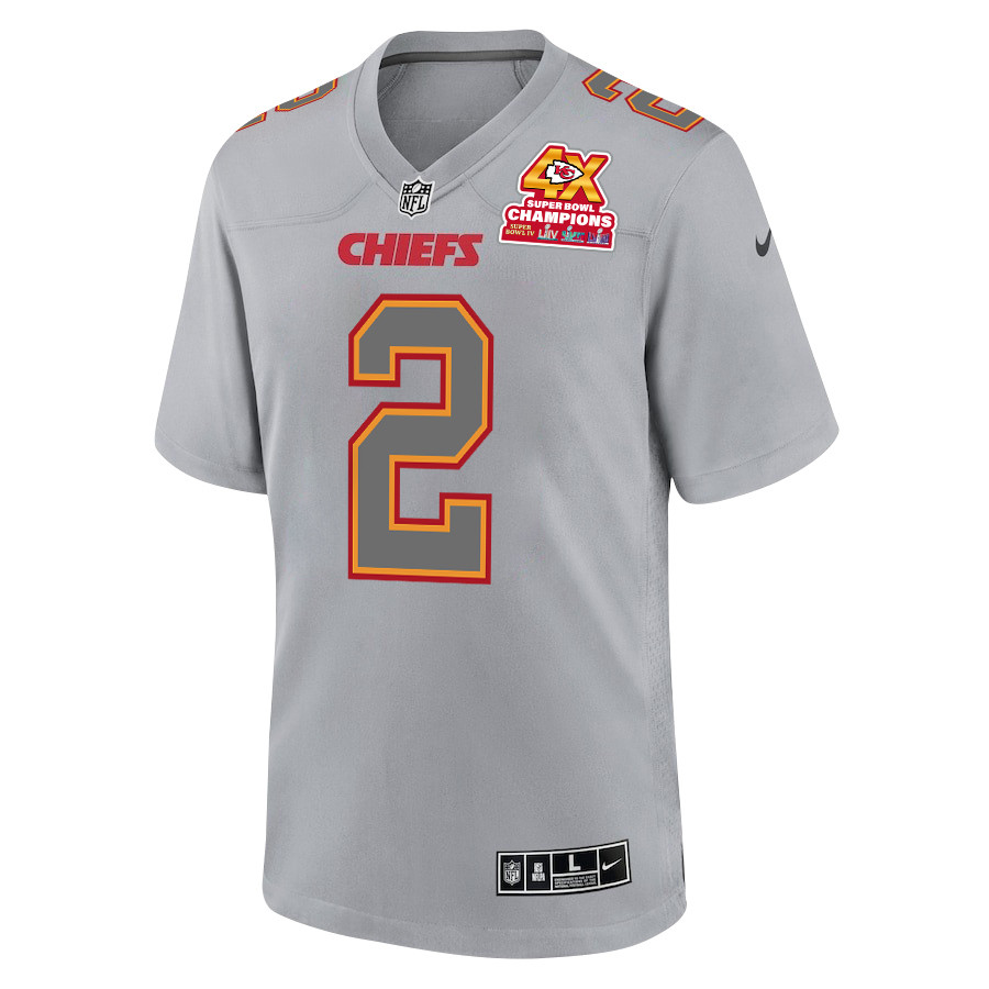 Joshua Williams 2 Kansas City Chiefs Super Bowl LVIII Champions 4X Atmosphere Fashion Game Men Jersey - Gray JS6549 nicesnker - Image 2
