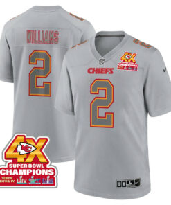 Joshua Williams 2 Kansas City Chiefs Super Bowl LVIII Champions 4X Atmosphere Fashion Game Men Jersey - Gray JS6549 nicesnker