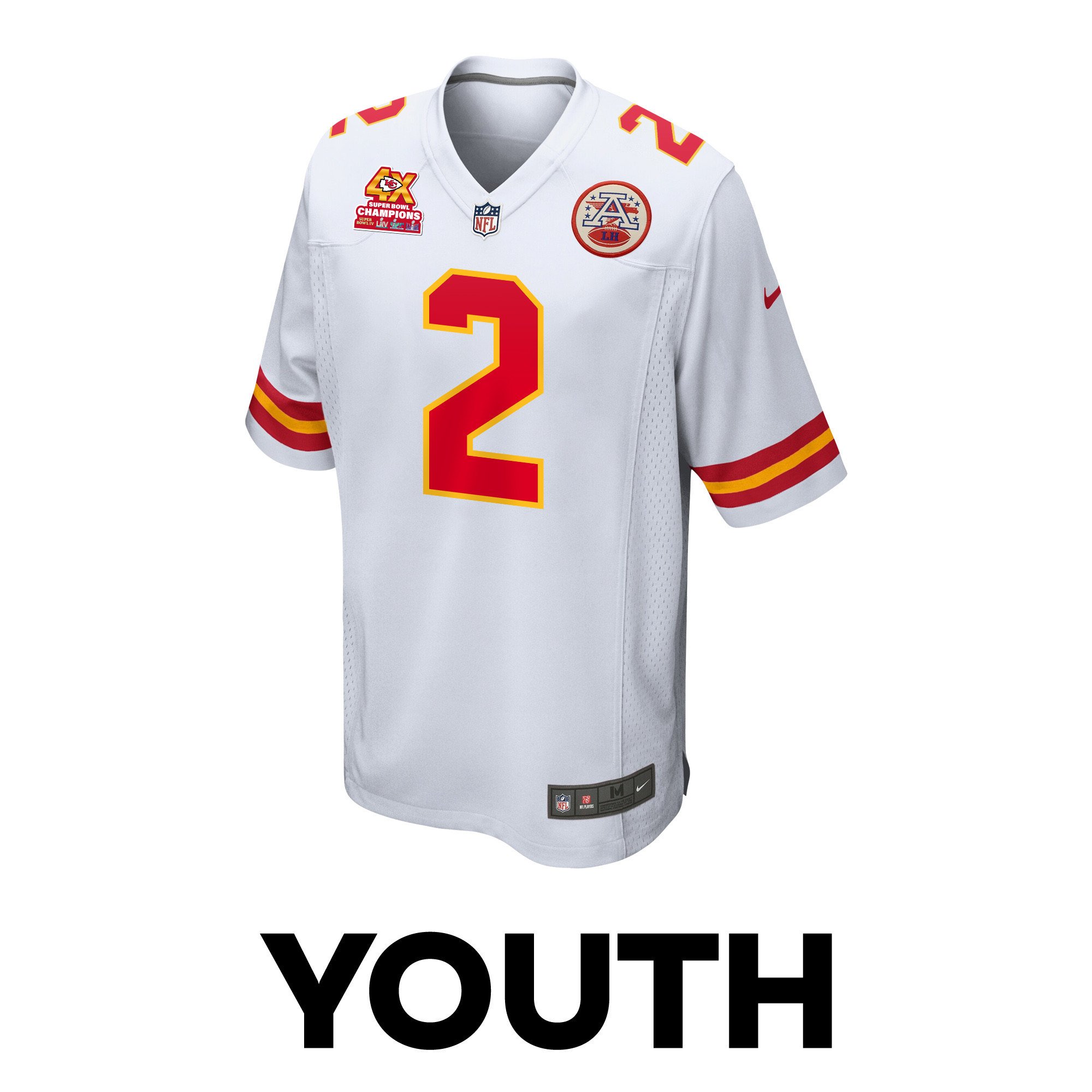 Joshua Williams 2 Kansas City Chiefs Super Bowl LVIII Champions 4X Game YOUTH Jersey - White JS6373 nicesnker - Image 2