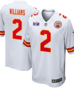 Joshua Williams 2 Kansas City Chiefs Super Bowl LVIII Patch Game Men Jersey - White JS5115 nicesnker