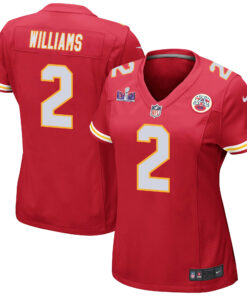 Joshua Williams 2 Kansas City Chiefs Super Bowl LVIII Patch Game Women Jersey - Red JS7048 nicesnker