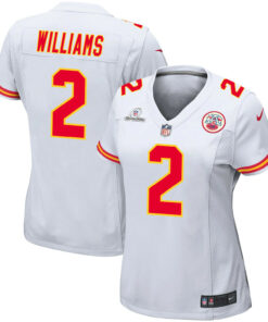Joshua Williams 2 Kansas City Chiefs Super Bowl LVIII Patch Game Women Jersey - White JS8802 nicesnker
