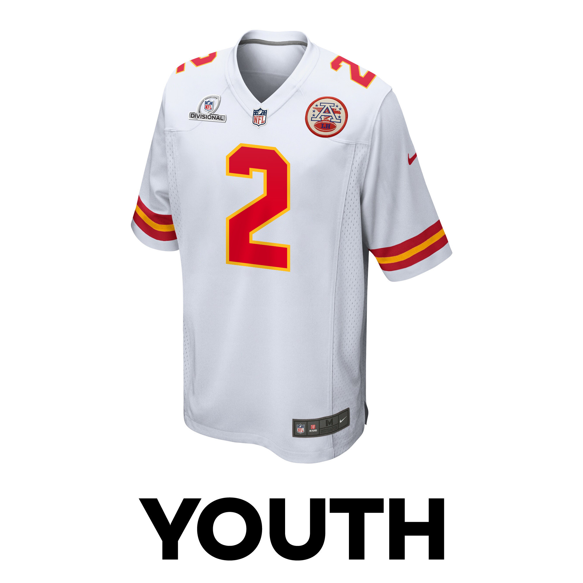 Joshua Williams 2 Kansas City Chiefs Super Bowl LVIII Patch Game YOUTH Jersey - White JS6240 nicesnker - Image 2